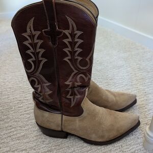 Newton Western Boots in Brown and Tan